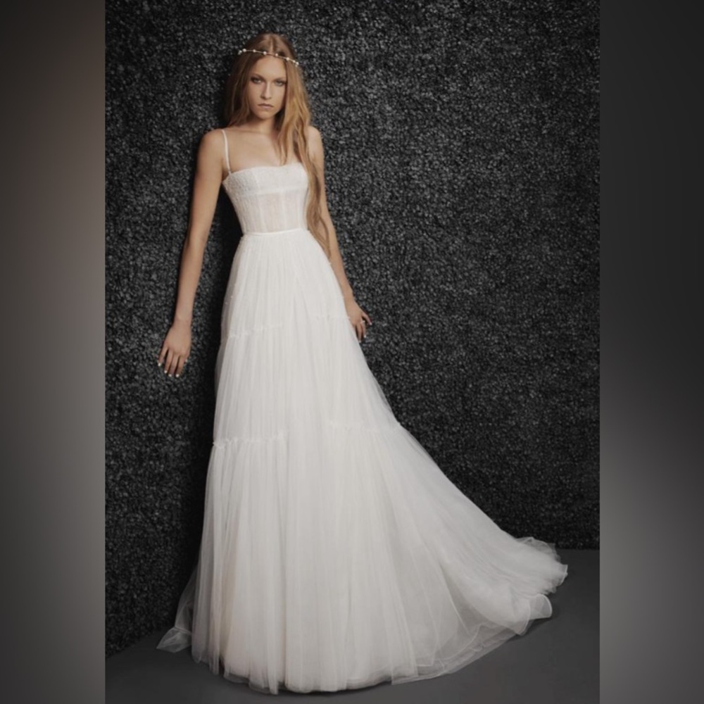 Vera Wang x Pronovias Rosine Strapless White Beaded Wedding dress